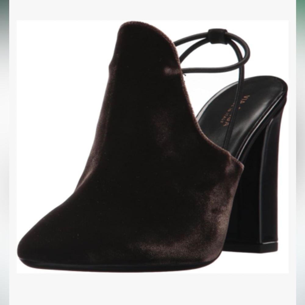 *NEW* Via Spiga Arina Bark Brown Velvet Slingback Heels